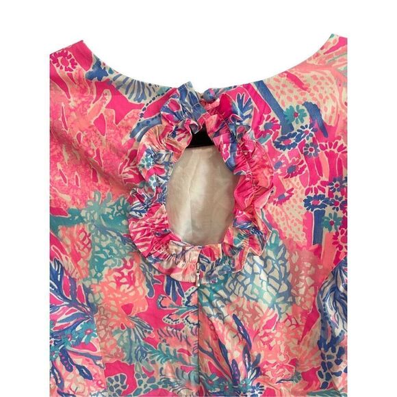 Lilly Pulitzer Womens Pink Blue Fiesta Stretch Ruffled Sleeve Dress Size 4 - Picture 7 of 12